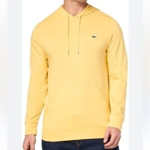 Lacoste Men's Cotton Jersey Hooded T-Shirt small yellow